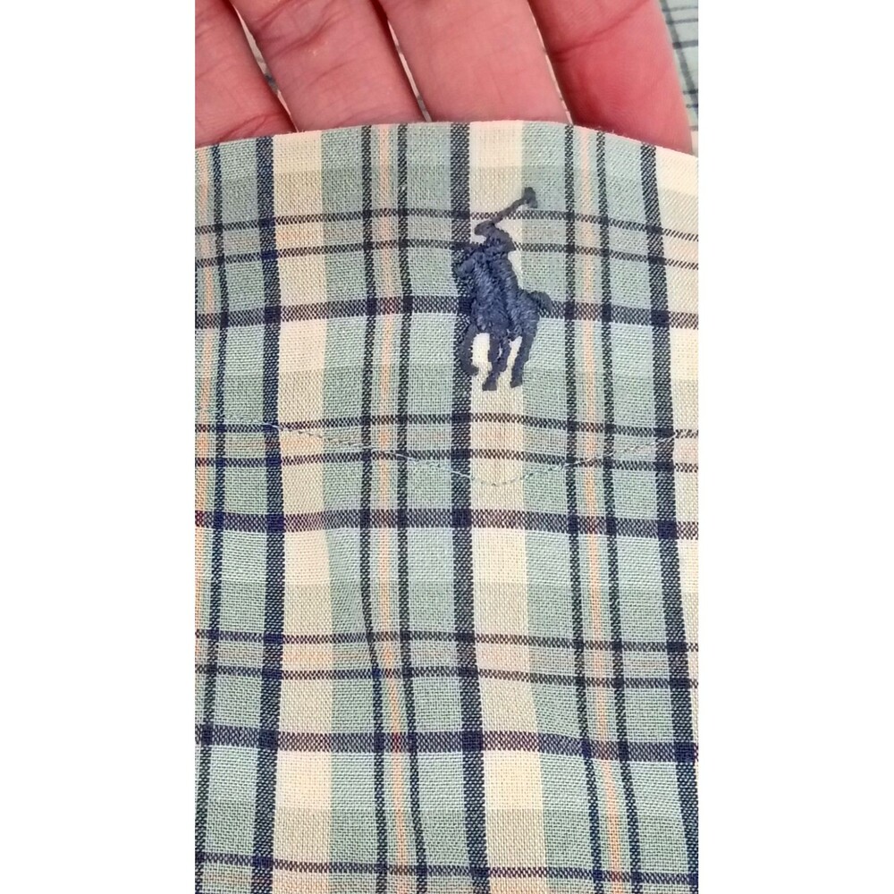 VTG Polo Ralph Lauren Greggor Plaid Button Down Shirt 100% Cotton Hong Kong Med - Picture 4 of 12